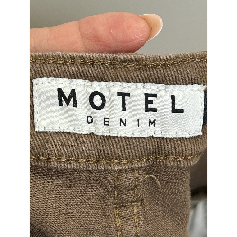 Motel Rocks Wide Leg High Rise Jean Size S Brown Color - Picture 4 of 12